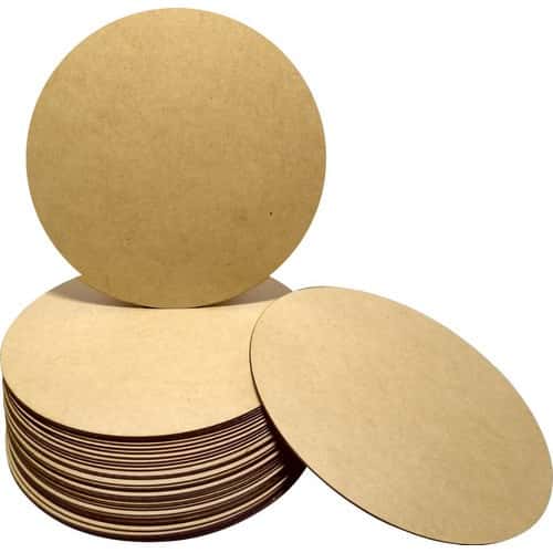 Placas de MDF Cru 3mm Redonda - 20x20 para Mesa Posta Sousplat Supla Soupla Suplat Jogo Americano Artesanato Promoção, imagem 1 de 1
