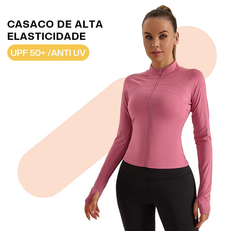 Liouty Jaqueta Feminina de Corrida de Manga Comprida para Ginástica e Ioga Esportiva com Proteção UV, imagem 1 de 1