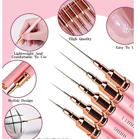 Kit Com 3/5 Conjunto de Pincéis de Linha de Arte de Unhas, Pincel Fino de Linha, Pincel de Pintura, imagem 1 de 1