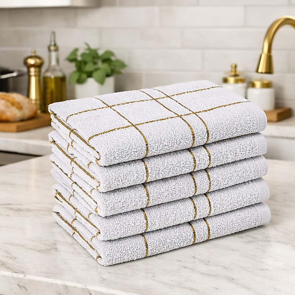 Kit 03 a 10 Toalha de Louça Pano de Prato Branco Xadrez Grande 100% Algodão Alta Absorção Laune Haus, imagem 1 de 1
