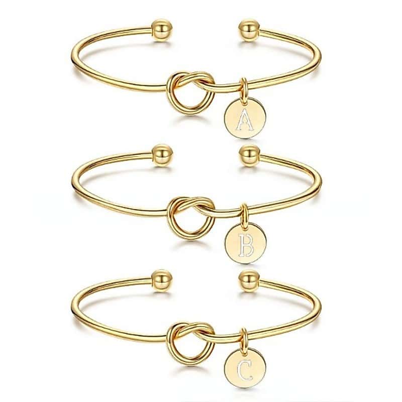 Pulseira Simples Com Nó Letras/Pulseiras De Presente De Dama De Honra , Presentes Para Namoradas , Casal/A-Z, imagem 1 de 1