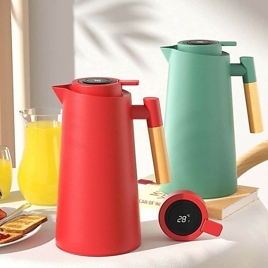 Garrafa Térmica 1 Litro Com Termômetro Led Para Chás / Café Design Moderno quente até 24h OMINI, imagem 1 de 1