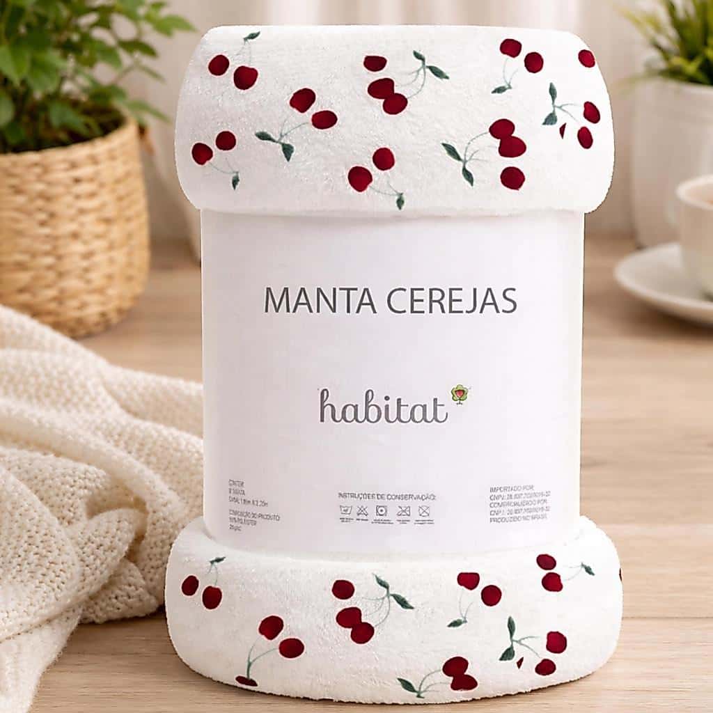 Manta Cobertor Microfibra Casal Queen Super Quentinha Toque Macio Cereja Habitat, imagem 1 de 1