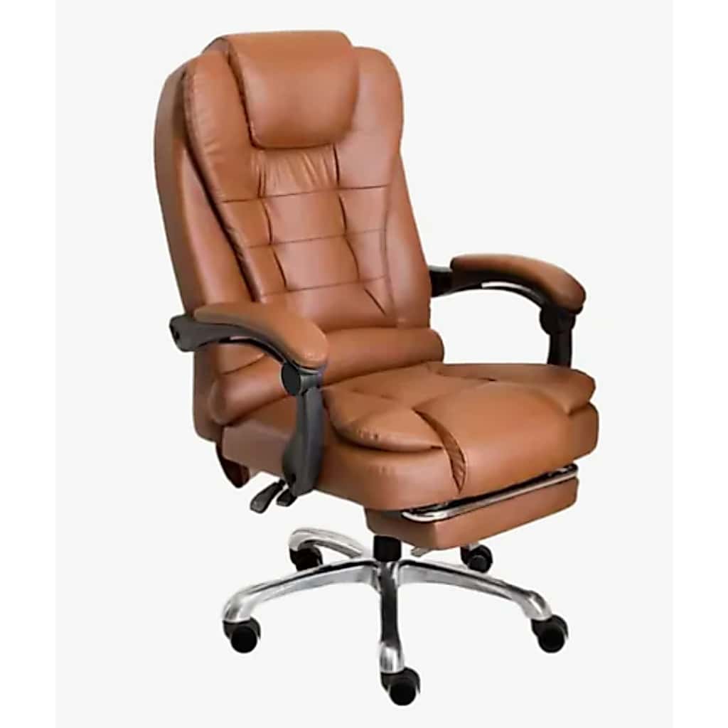 Cadeira Presidente Com Pontos De Massagem Estofado Couro Com Descanso Pé, imagem 1 de 1