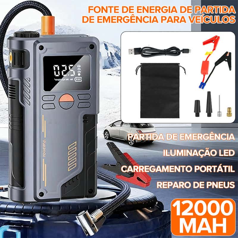 JMJN Compressor de Ar Portátil 150PSI Digital 12000mAh LCD Recarregável para Carro Moto Bike, imagem 1 de 1