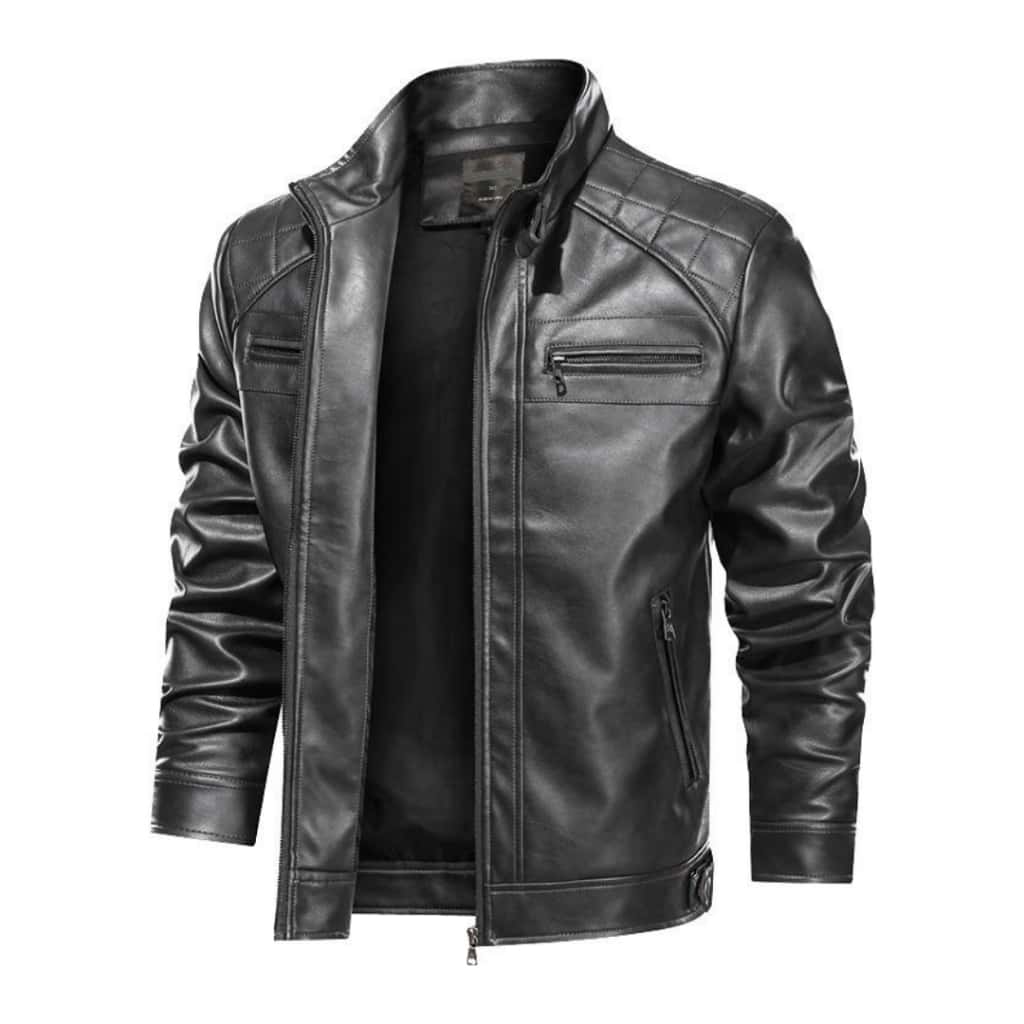 Jaqueta De Couro Masculina Resistente Slim, imagem 1 de 1