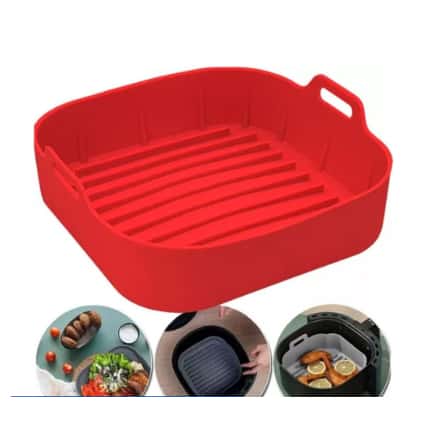 1/2/3 Forma De Silicone Air fryer Antiaderente Cesto Silicone Fritadeira Elétrica Quadrado, imagem 1 de 1
