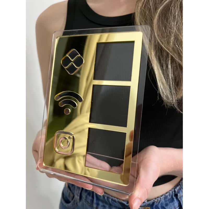 Placa Pix Display Mesa Balcão - PIX, WI-FI e INSTAGRAM - MODERNO, imagem 1 de 1