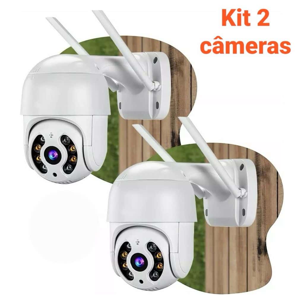 Kit 2 Câmeras Segurança WiFi Externa 360° Full HD IP66 Visão Noturna Yoosee ICSee Bivolt, imagem 1 de 1