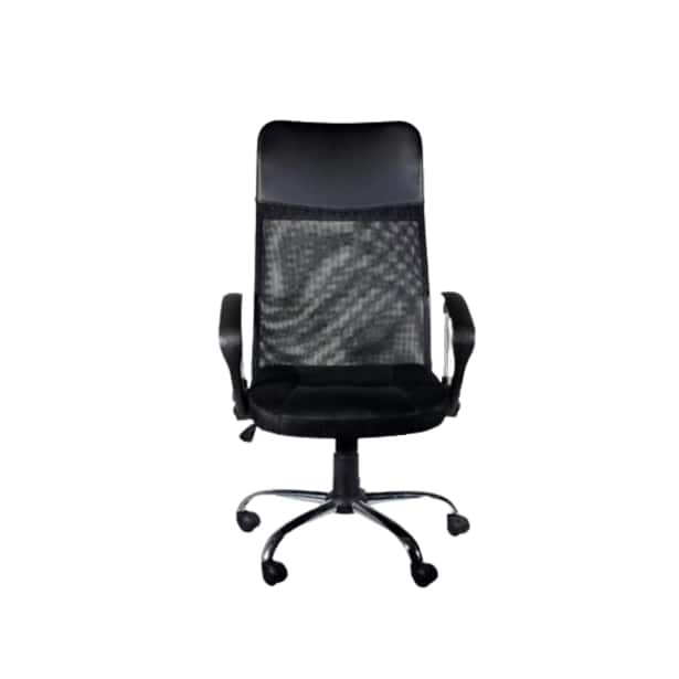 Cadeira Presidente Executiva Giratória De Escritório Estofado Couro Mesh Ergonômica, imagem 1 de 1