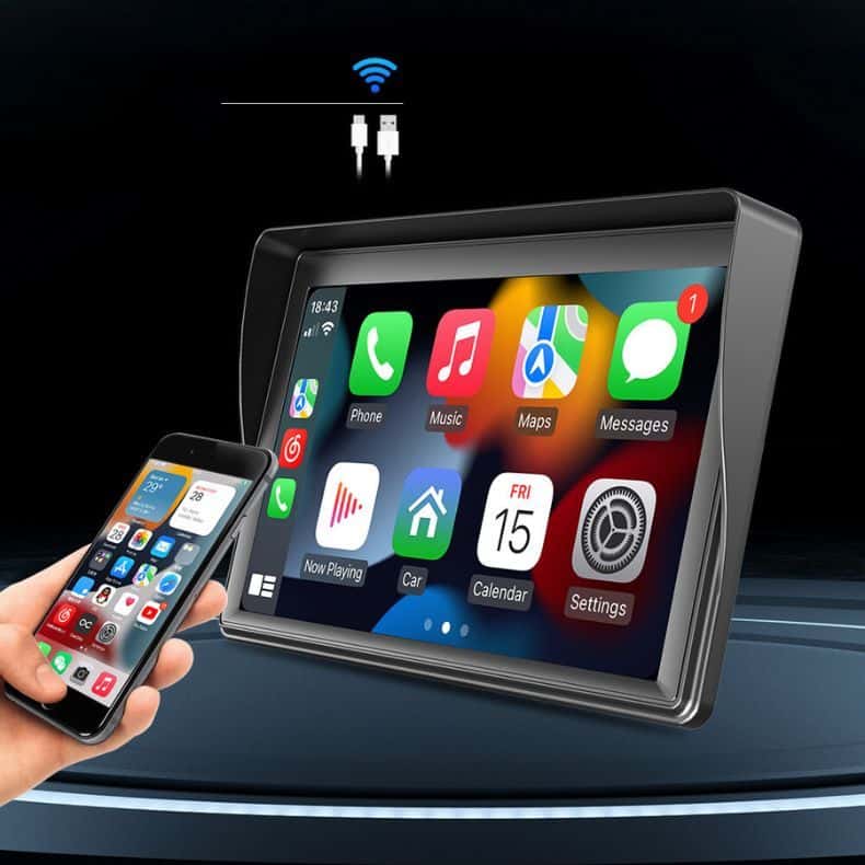 Multimídia Som De Carro Universal Carplay Android e IOS Tela 7 Câmera de Ré, imagem 1 de 1