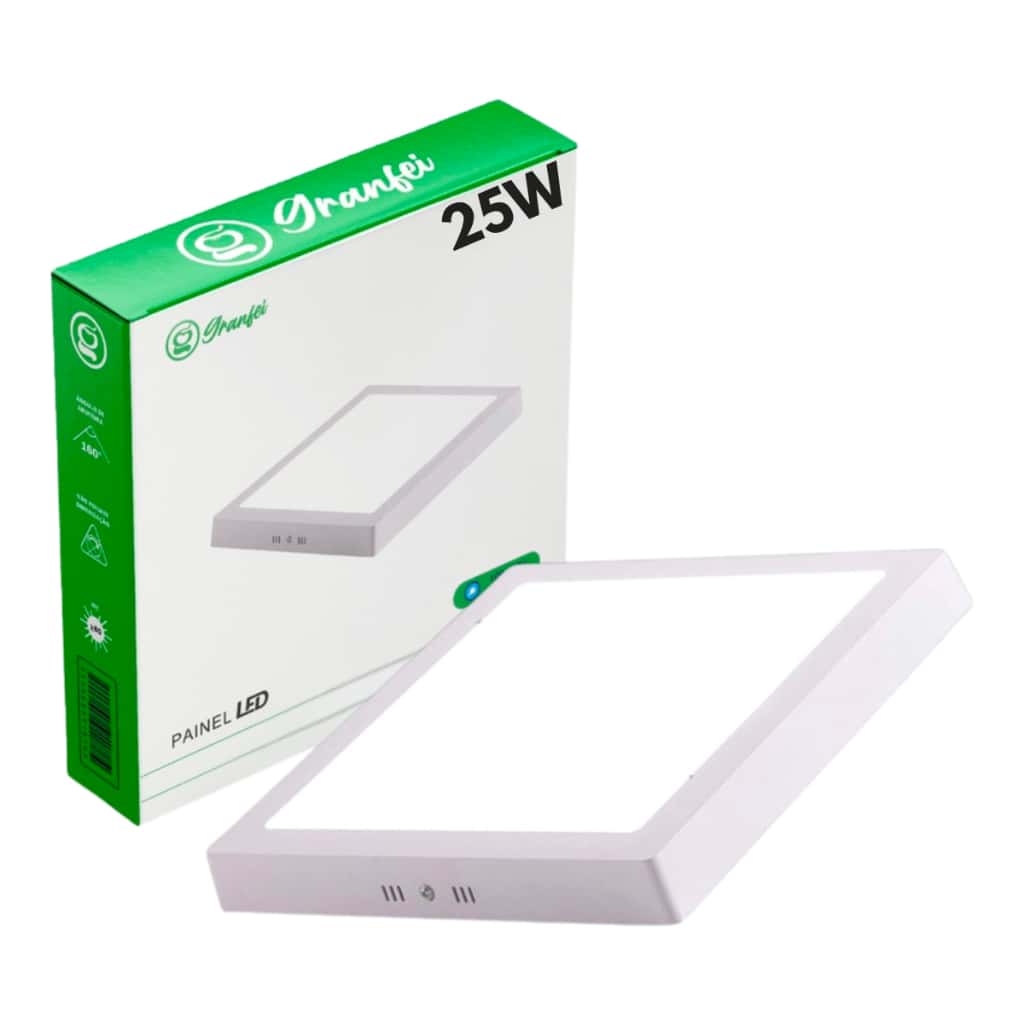 Luminária Painel Plafon Led 12W 18W 24W Sobrepor Quadrado Redondo Branco Frio Quente Neutro, imagem 1 de 1