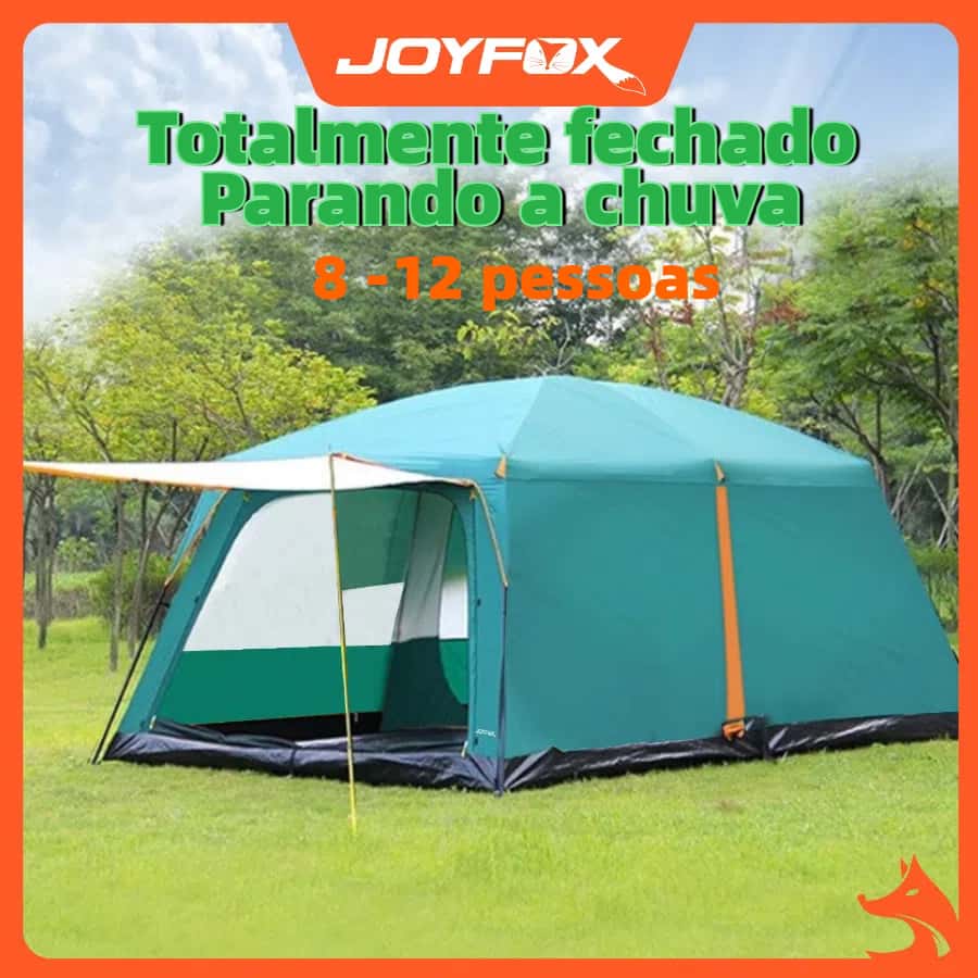 Barraca Camping Acampamento8-12 Pessoas Impermeavel 4000mm Joyfox Barraca Familiar Grande 380*260*195cm, imagem 1 de 1