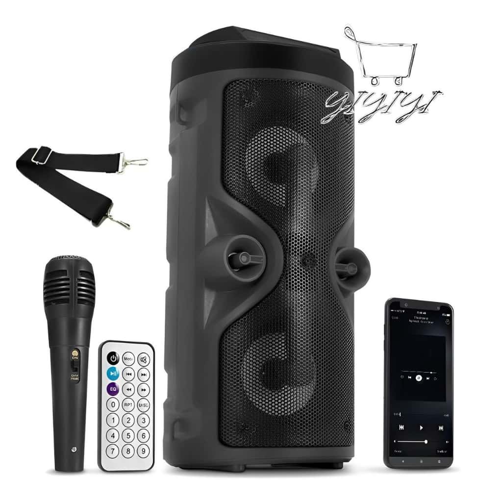 Caixa De Som Portátil Bluetooth Rádio Fm Usb Sd Controle Remoto Microfone Torre, imagem 1 de 1