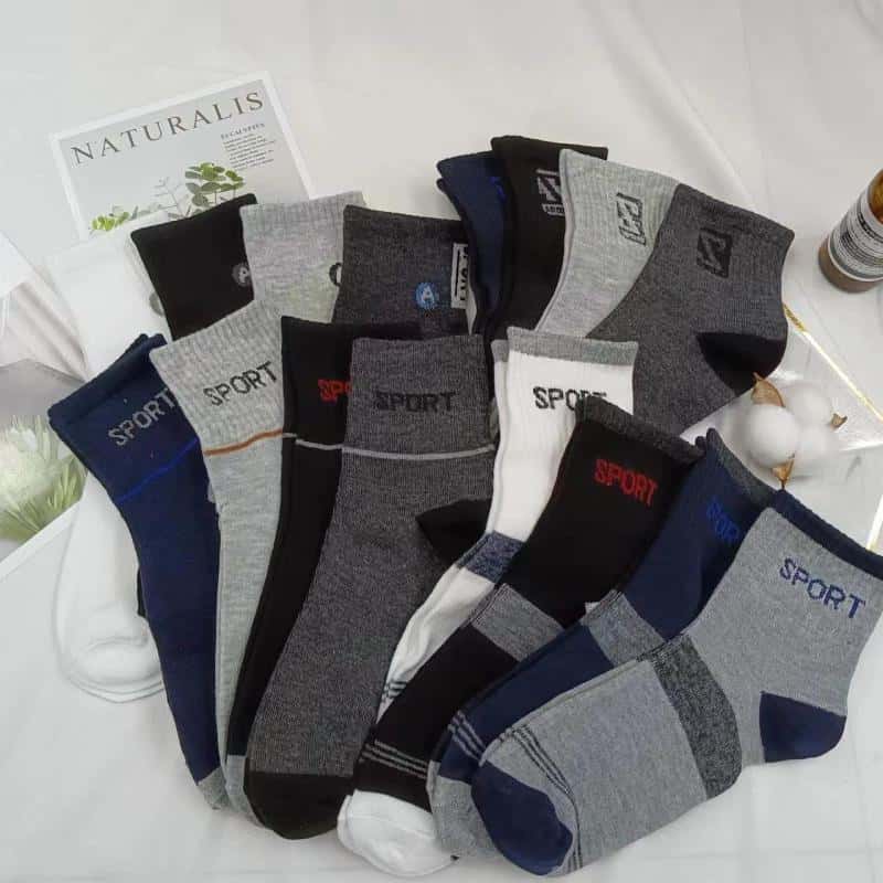 Kit 12 Par de meia masculina cano medio varias cores, imagem 1 de 1