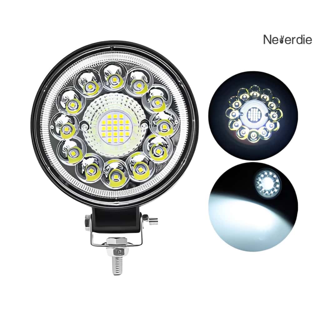 KIT led para carro farol MILHA LED auxiliar 99w redondo led 110mm ip67 PAR 2 corujinha para caminhao, imagem 1 de 1