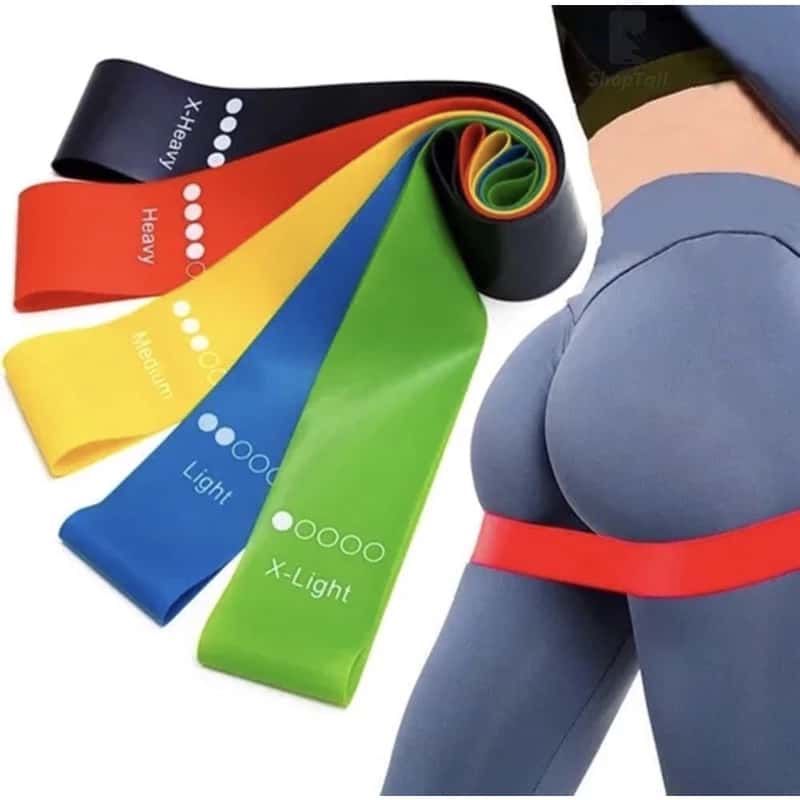kit 5 Faixas Elástica de Resistência para yoga Pilates Treino Academia, imagem 1 de 1