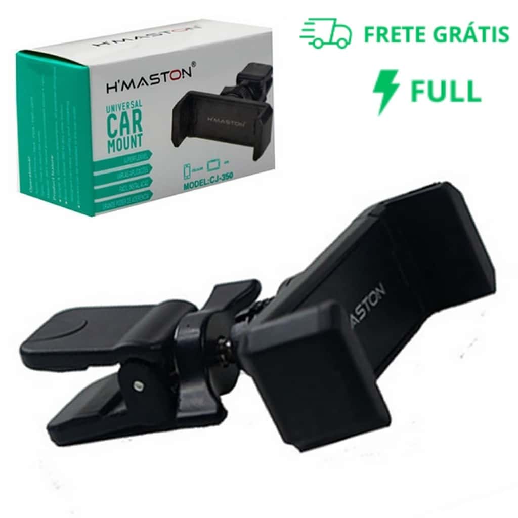 Suporte Celular E Gps Veicular Para Carro Saida de Ar condicionado Grampo Ajustável 360° H'MASTON, imagem 1 de 1