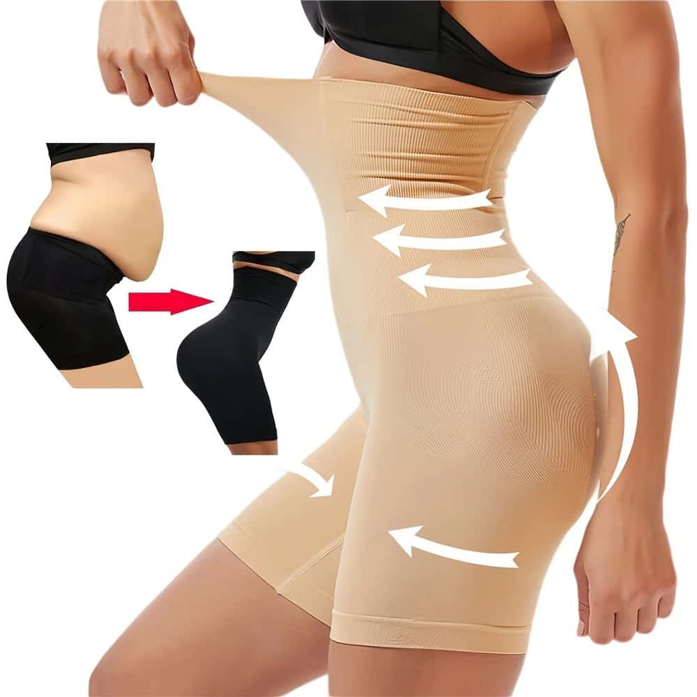 Short Cinta Modeladora 4 Barbatanas Alta Compressão Não Enrola Zero Transparência Formato Shorts, imagem 1 de 1