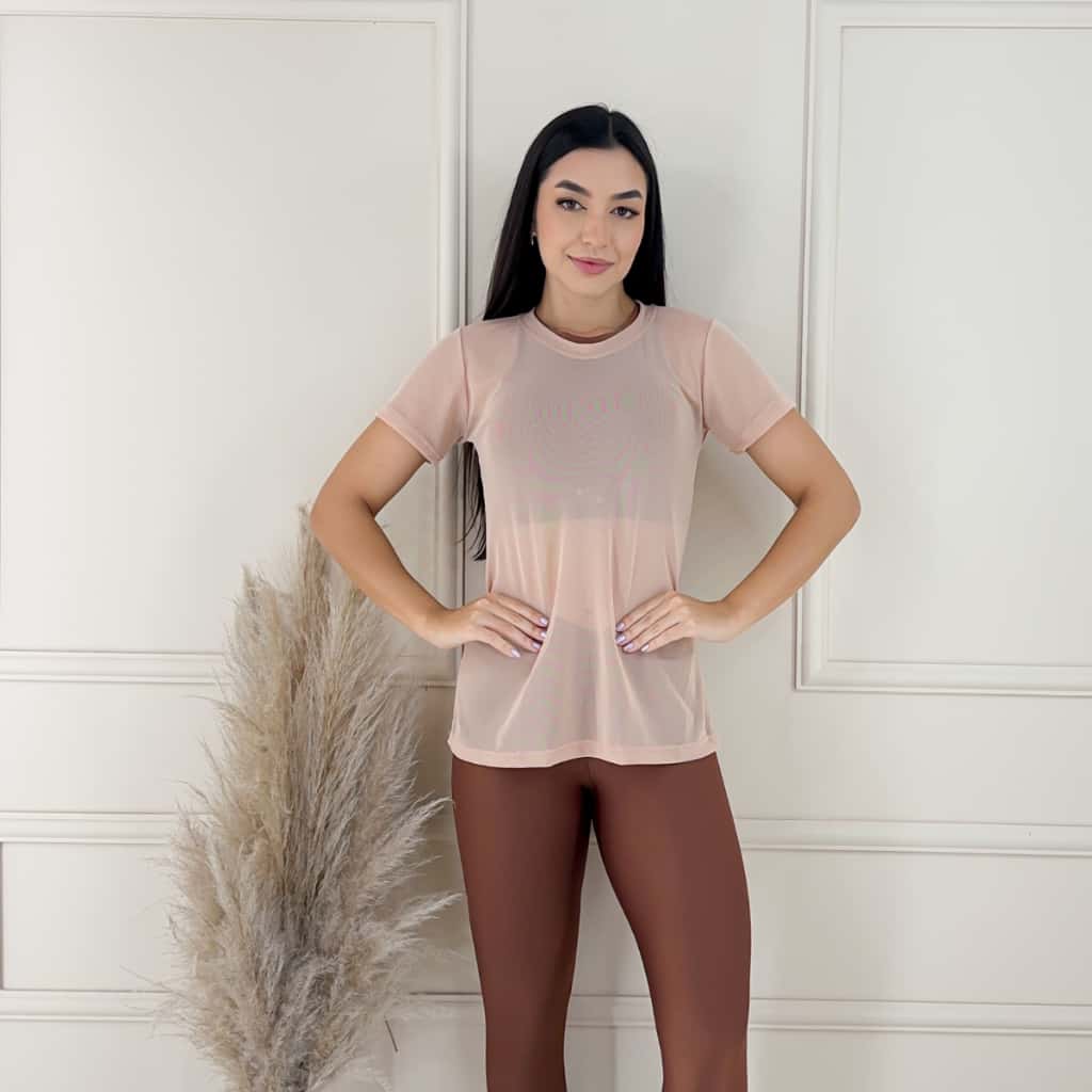 Blusa de Tule Feminina Treino Academia Fitness, imagem 1 de 1