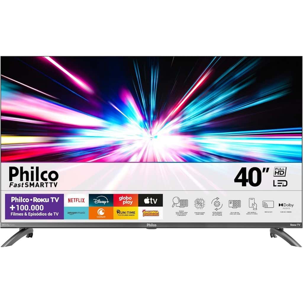 Smart TV 40” Philco Roku TV LED Dolby Audio PTV40M9GR2CGB, imagem 1 de 1