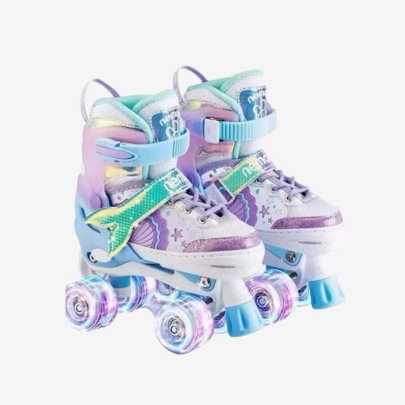 Patins roller 4 Rodas ARCO ÍRIS Com Luz De LED E Glitter Modelo Premium, imagem 1 de 1