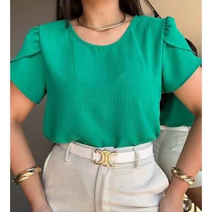 Blusa Megan Manga Princesa Tecido Duna TULIPA, imagem 1 de 1