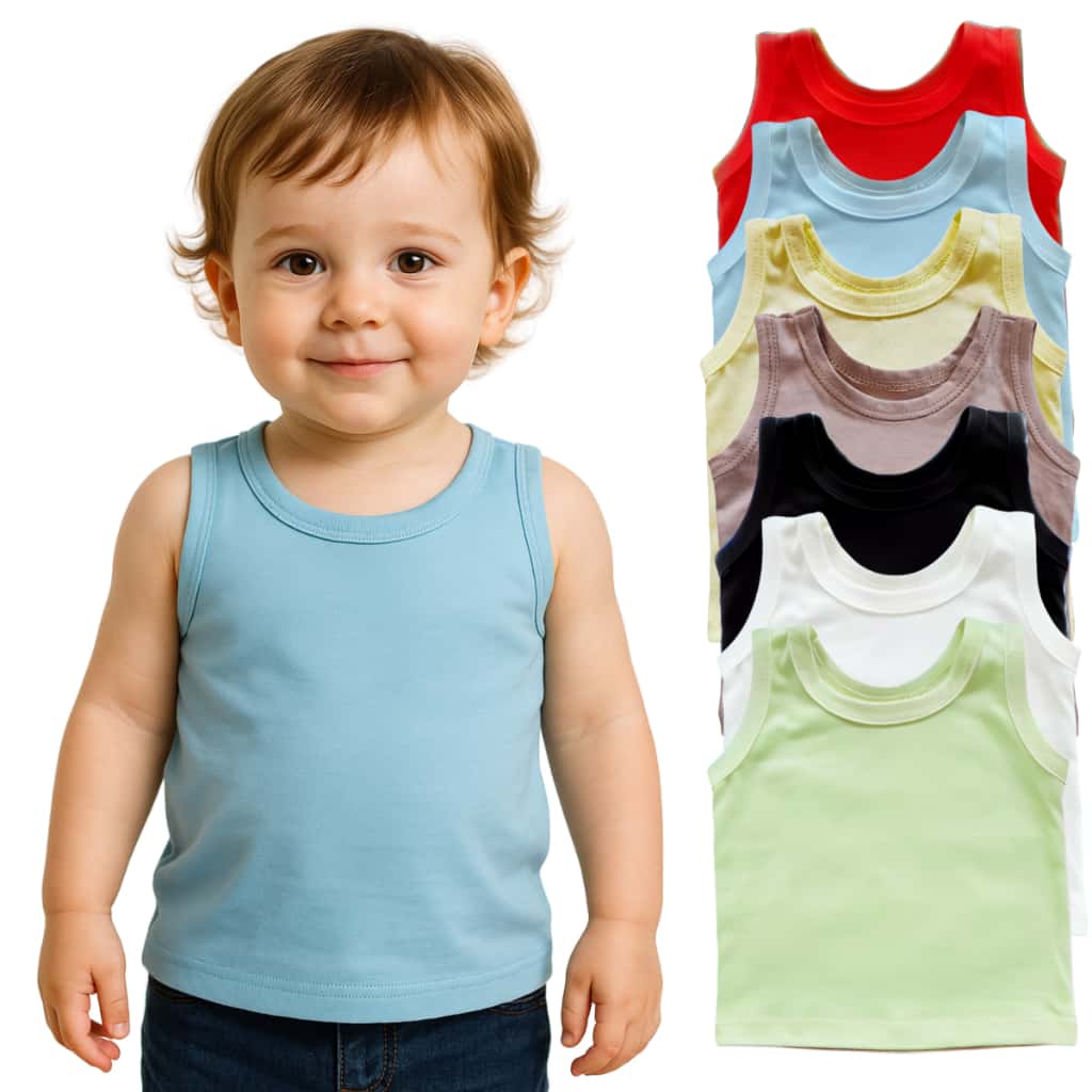 Kit Camisetas Infantil Regatas Bebê Menino Menina Verão Básicas Algodão Variadas 3/5/7 peças, imagem 1 de 1