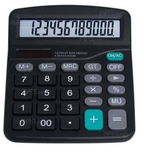 Calculadora com Painel Solar eAcabamento Colorido Opções Preto Azul Rosa para Sala de Aula eTrabalho, imagem 1 de 1