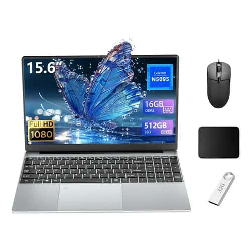 Notebook Gamer 15,6 Polegadas Intel N5095 (2025) - 16GB RAM + 512GB SSD, Live Streaming, Leve e Rápido, imagem 1 de 1