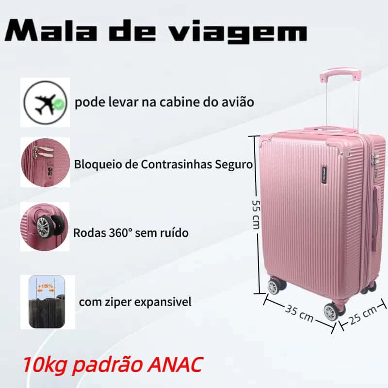 Mala De Bordo   360° ad, leve no avião. 2 zíperes, expansíveis rodinha duplo 9kg 10kg  novo 2024 codigo:2024A-2025A, imagem 1 de 1