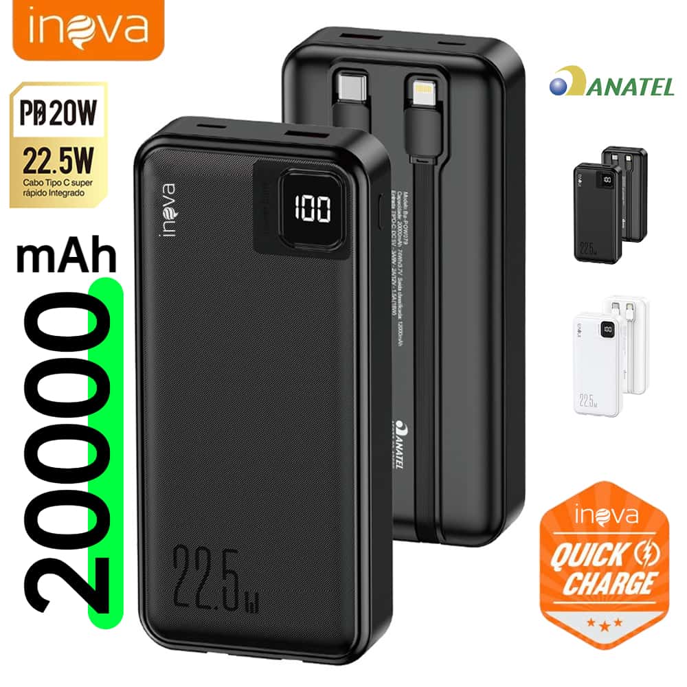 Inova Bateria Portátil Power Bank 20.000mah/10.000mah Universal carregador 22,5W Com Displaya Visor do nível da bateria, imagem 1 de 1