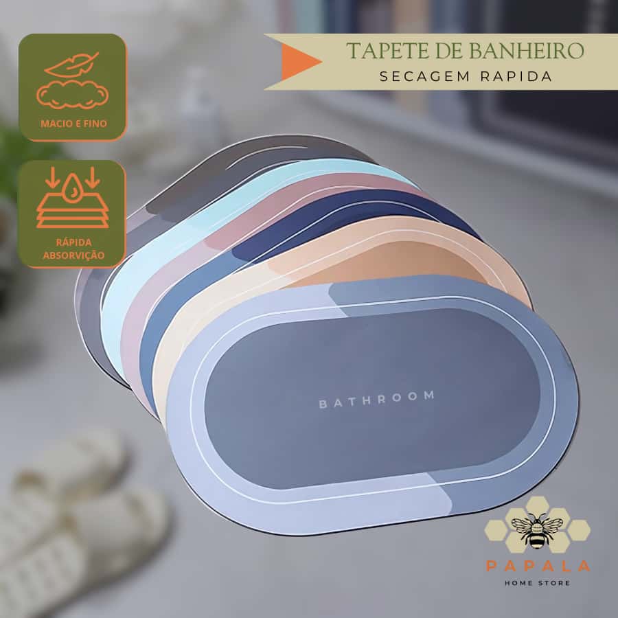 KIT 2 Tapete Banheiro Antiderrapante Secagem Rápida Absorvente 40x60 Cozinha Entrada Chuveiro, imagem 1 de 1