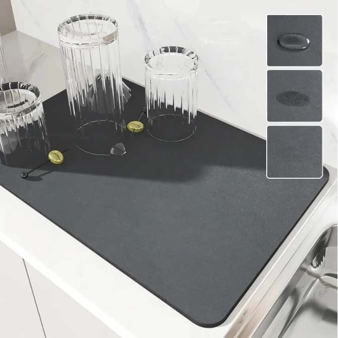 Esteira De Secagem Antiderrapante Para Cozinha, Descansa Copos Super Absorvente Secagem Rápida, imagem 1 de 1