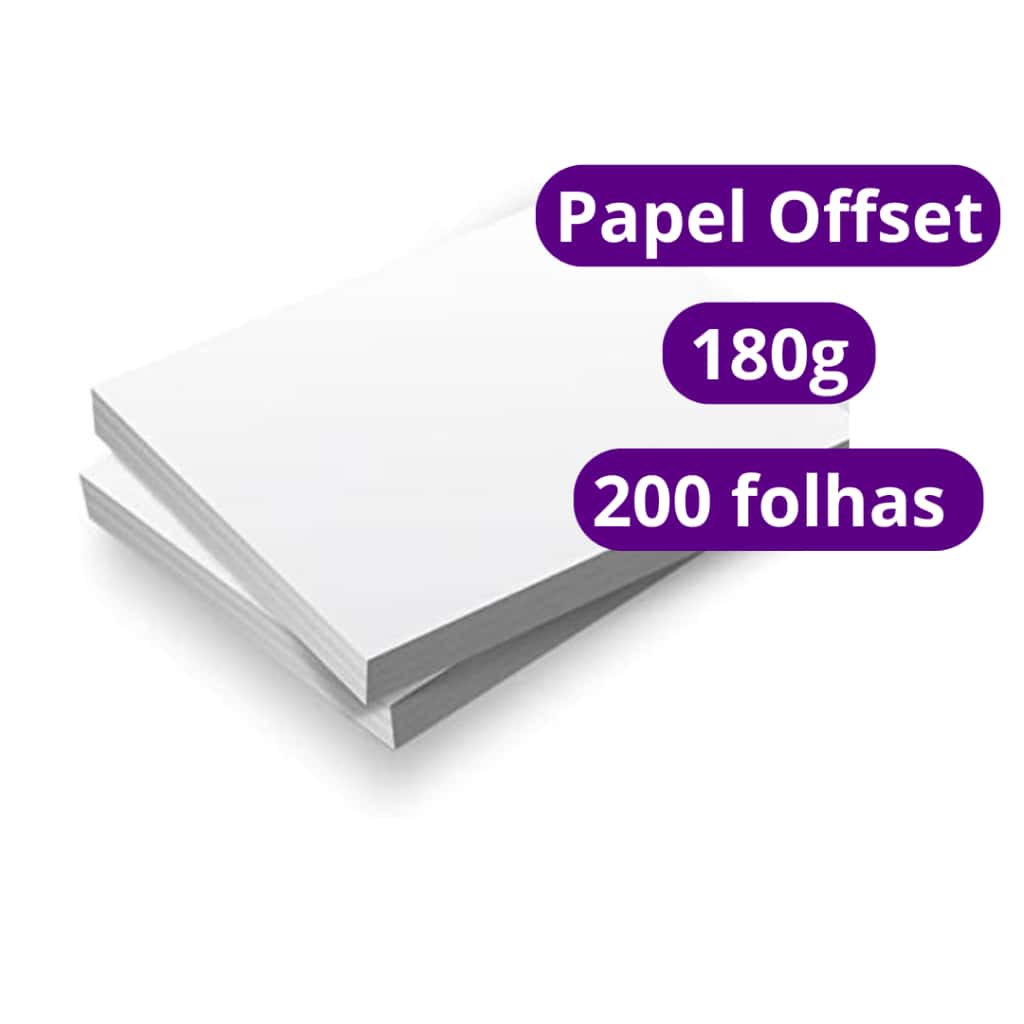 Papel Offset Opaline Liso 180g Branco Diplomata Kit 200, 100 ou 50 Folhas Masterprint, imagem 1 de 1