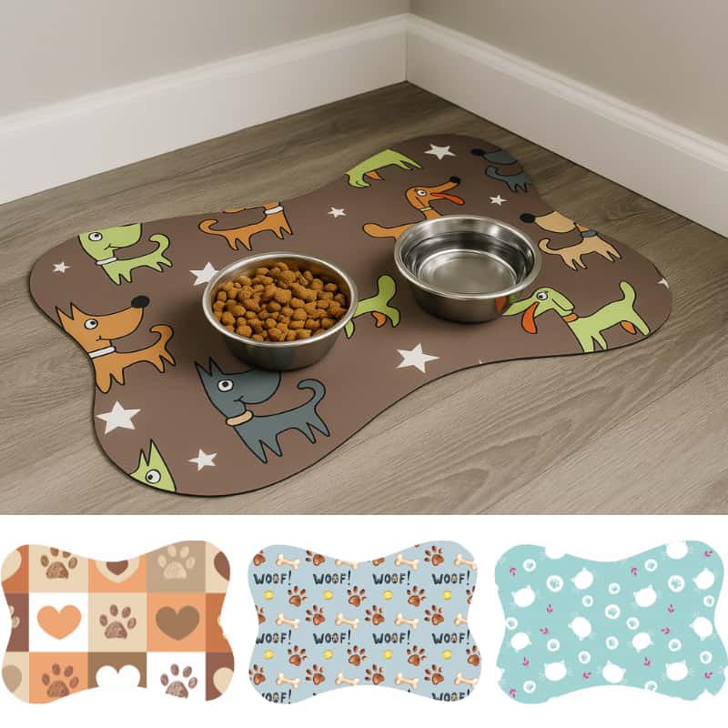 Tapete para Comedouro Pet Antiderrapante - Ossinho - 29cm x 43cm, imagem 1 de 1