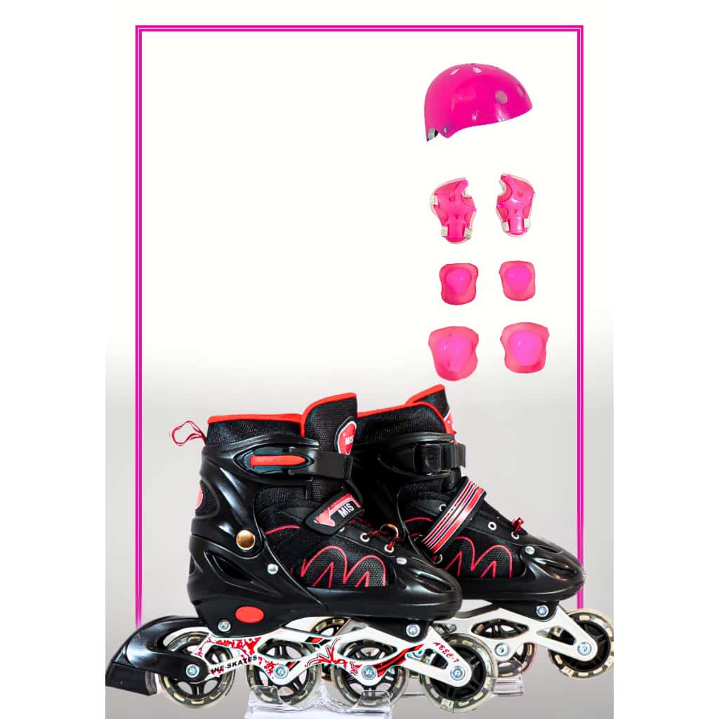 Patins 4 Rodas Inline Ajustável Infantil Com ou Sem Kit de Proteção, imagem 1 de 1