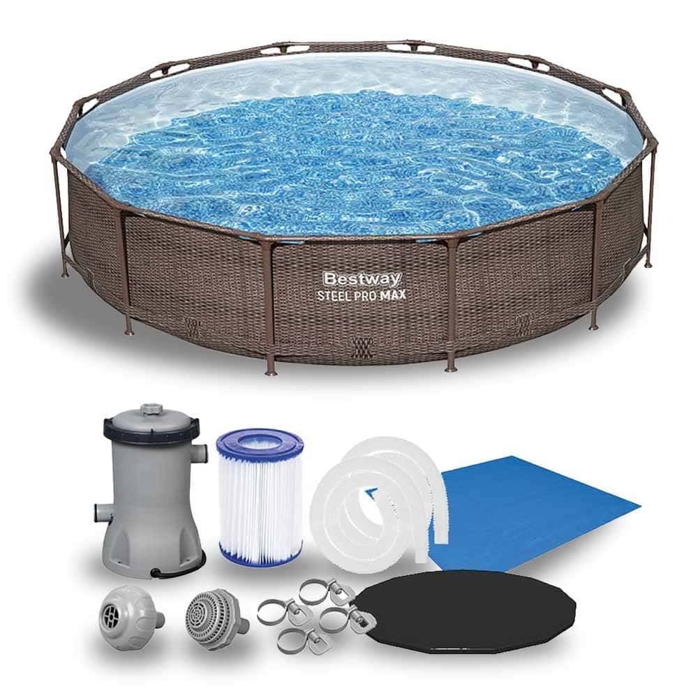 Piscina Estrutural 6.473 Litros Deluxe Circular + Bomba Filtrante + Capa + Forro Bestway, imagem 1 de 1