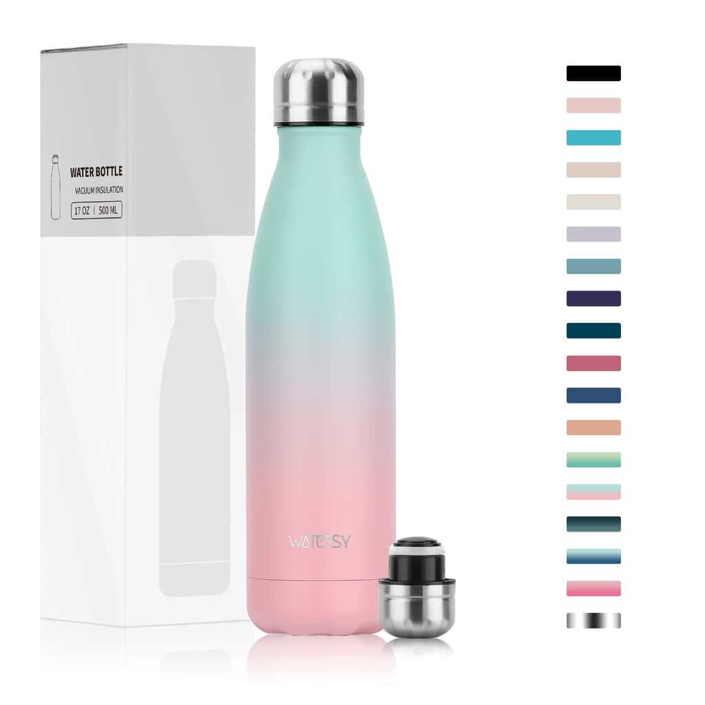 WATERSY Garrafa Térmica 500ml Inox 304 Sem BPA 24h Gelada 12h Quente Portátil Academia Futebol, imagem 1 de 1