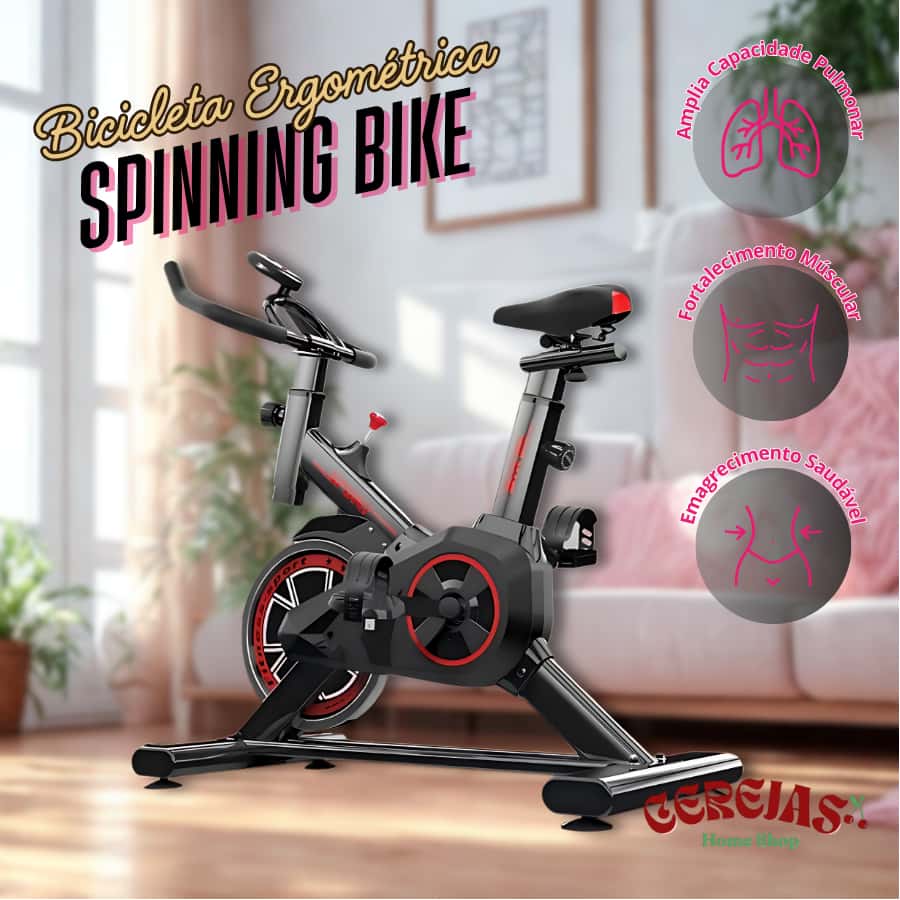 Bicicleta Spinning Profissional Ergométrica com Roda de Inércia Reforçada Suporta 120kg, imagem 1 de 1