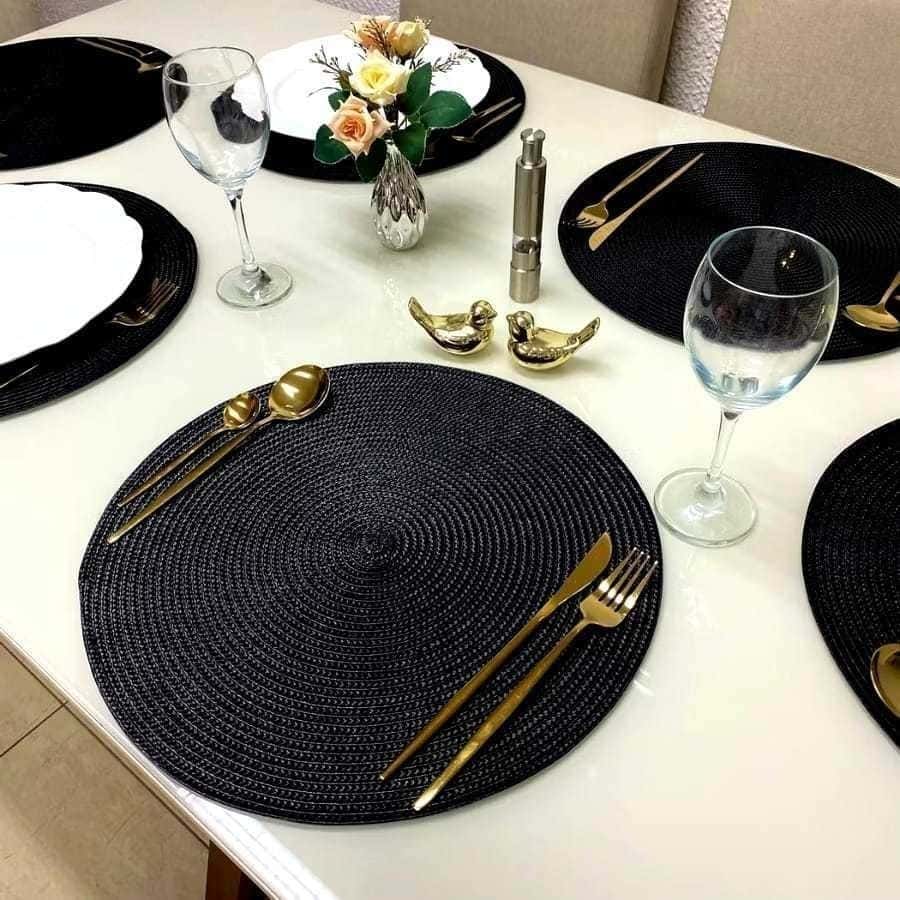 Novo Kit 2/4/8 Jogo Americano Redondo Jantar para Mesa Posta, Descanso de Prato Elegante, imagem 1 de 1