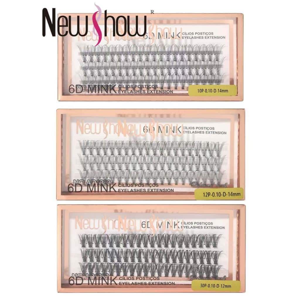 New Show KIT 3 Caixas Cílios Postiços 6D MINK 10P/20P/30P-Tufos sem Nó, imagem 1 de 1