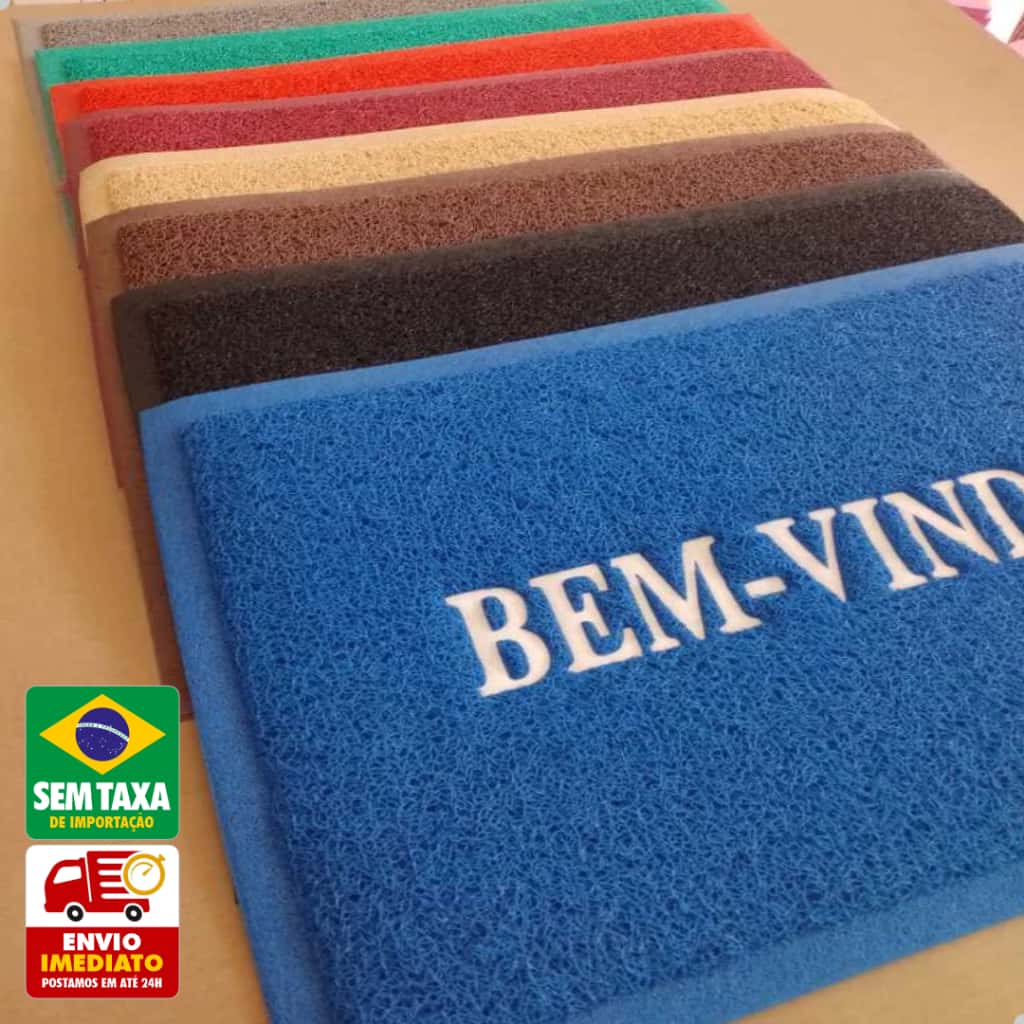 Capacho Bem-Vindo Multicolorido 60x40cm Entrada de Casa Tapete Antiderrapante PVC Emborrachado, imagem 1 de 1
