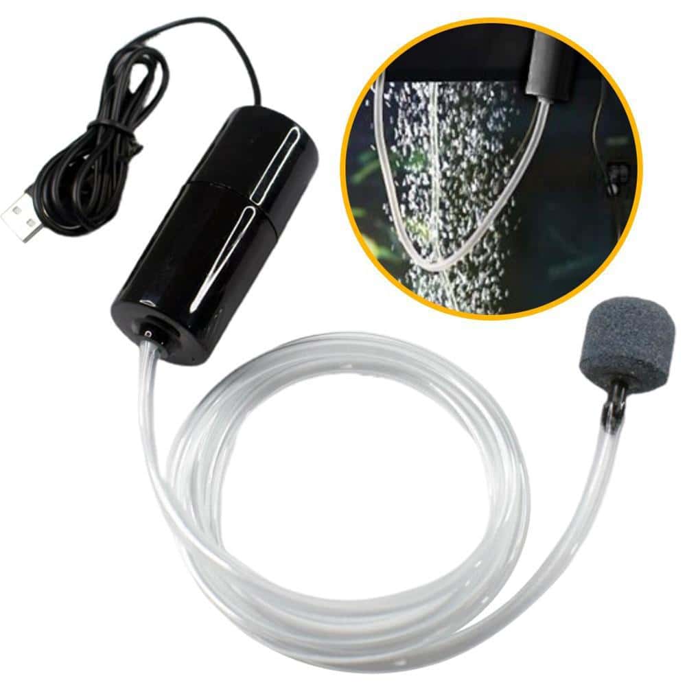 Bomba De Oxigênio/Ar Compressor Filtro USB Portátil Para Aquario De Peixes 12v Silencioso, imagem 1 de 1