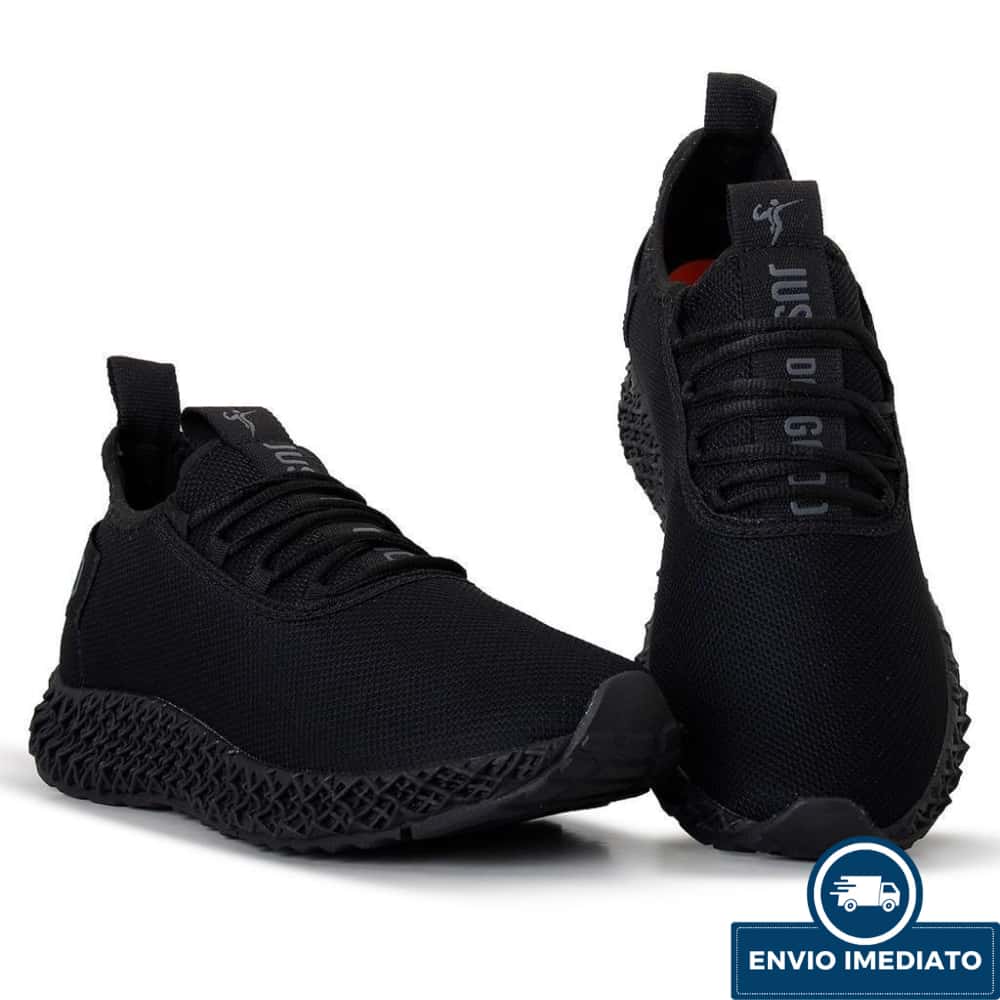 Tenis Masculino e Feminino Esportivo Black Todo Preto Original Academia Caminhada Corrida e Treino, imagem 1 de 1