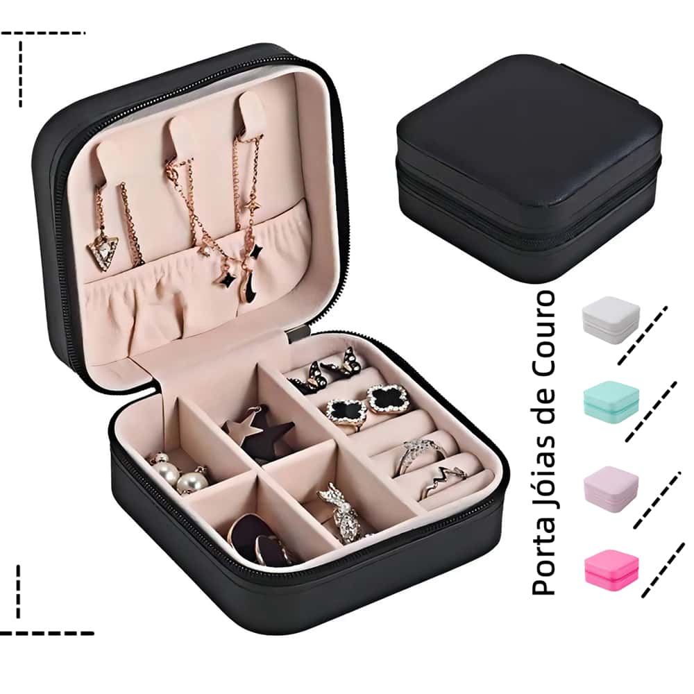 Porta-Jóias Mini Estojo Porta Joia Brincos Anéis De Bolsa para Viagem Bijuterias Organizador Colar Armazenamento Caixa, imagem 1 de 1