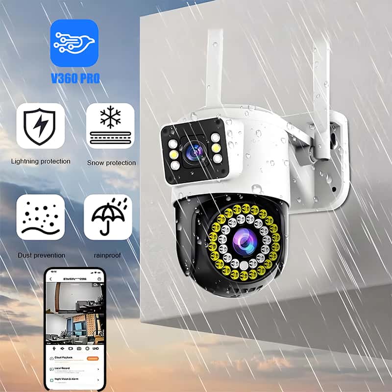 Camera Externa Ip a Prova D'água Wifi Dupla 2 Em 1 com Visao Noturna C/ Infravermelho monitor-G1, imagem 1 de 1