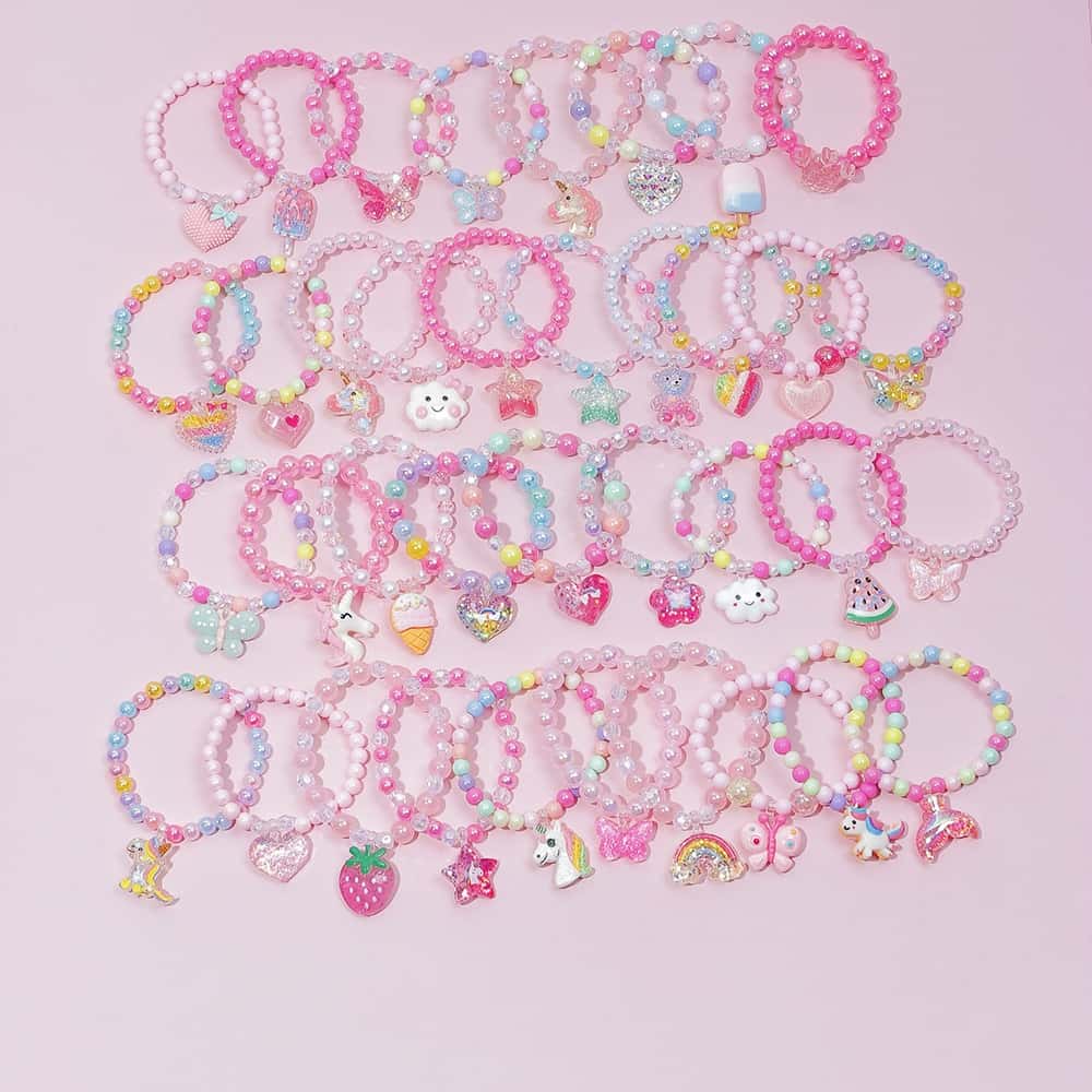 24 Pulseiras(6 conjuntos) Para Criança Infantil Frutas Doces Coloridos, imagem 1 de 1
