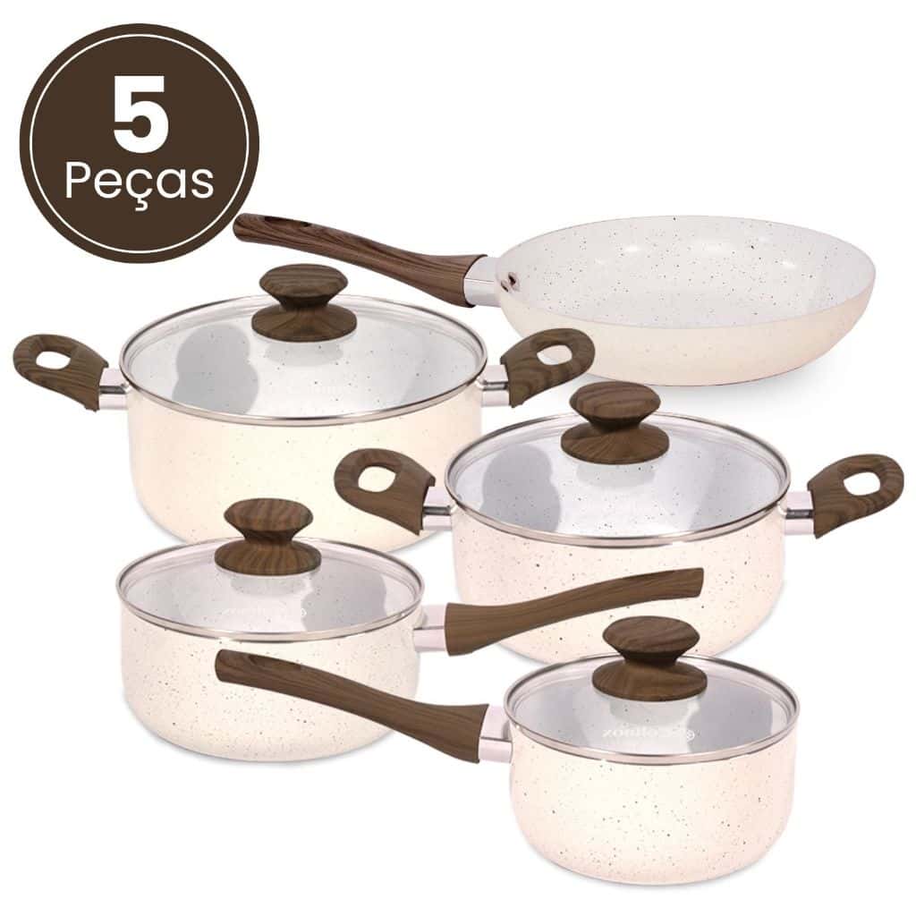 Jogo de Panelas Legacy Antiaderente Revestimento Cerâmico 5 Peças Tampa de Vidro, imagem 1 de 1