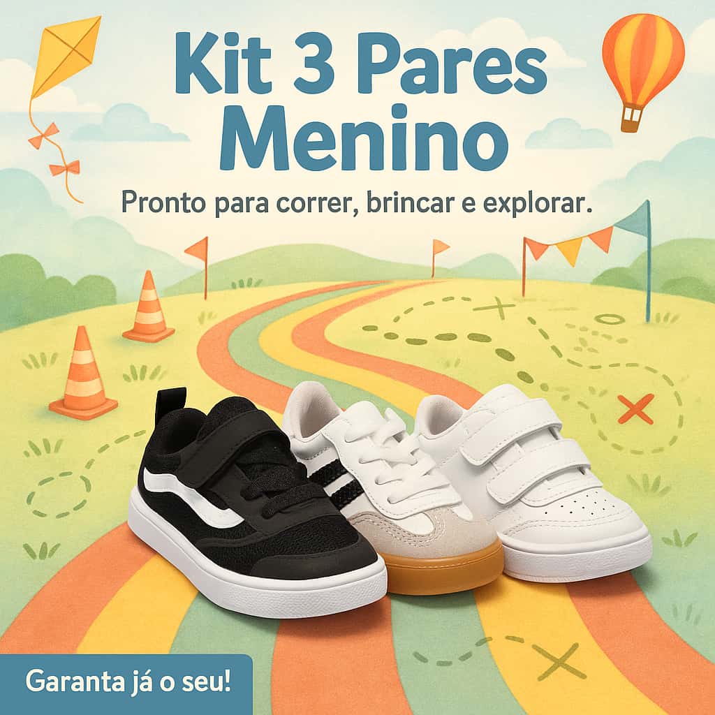 Kit 3 Tênis Bebê Menino – Conforto e Segurança para Brincadeiras - Envio Rápido, imagem 1 de 1